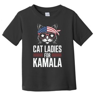 Cat Ladies For Kamala Funny Cat 2024 President Kamala Harris Toddler T-Shirt