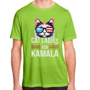 Cat Ladies For Kamala Funny Cat 2024 President Kamala Harris Adult ChromaSoft Performance T-Shirt