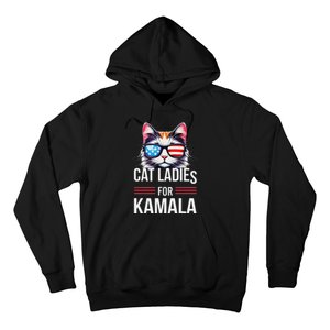 Cat Ladies For Kamala Funny Cat 2024 President Kamala Harris Hoodie