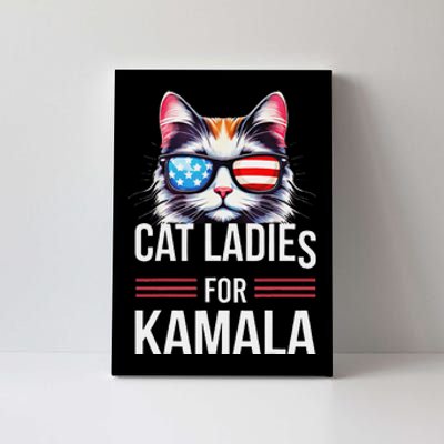 Cat Ladies For Kamala Funny Cat 2024 President Kamala Harris Canvas