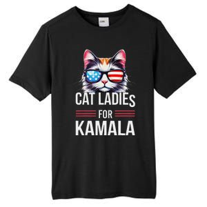 Cat Ladies For Kamala Funny Cat 2024 President Kamala Harris Tall Fusion ChromaSoft Performance T-Shirt