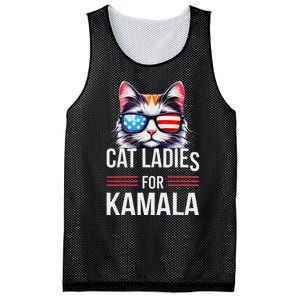 Cat Ladies For Kamala Funny Cat 2024 President Kamala Harris Mesh Reversible Basketball Jersey Tank