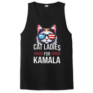 Cat Ladies For Kamala Funny Cat 2024 President Kamala Harris PosiCharge Competitor Tank