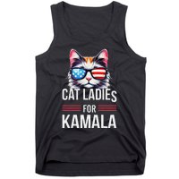 Cat Ladies For Kamala Funny Cat 2024 President Kamala Harris Tank Top