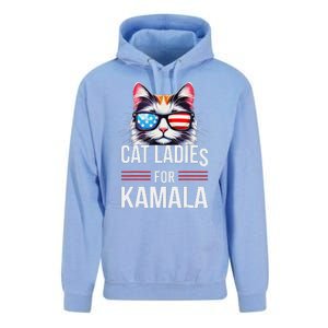 Cat Ladies For Kamala Funny Cat 2024 President Kamala Harris Unisex Surf Hoodie