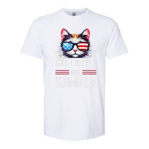 Cat Ladies For Kamala Funny Cat 2024 President Kamala Harris Softstyle CVC T-Shirt