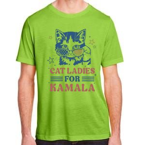 Cat Ladies For Kamala Funny Cat President Kamala Harris 2024 Adult ChromaSoft Performance T-Shirt