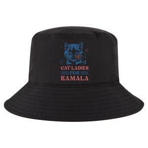 Cat Ladies For Kamala Funny Cat President Kamala Harris 2024 Cool Comfort Performance Bucket Hat