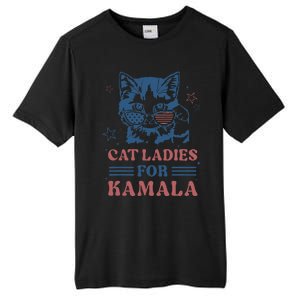 Cat Ladies For Kamala Funny Cat President Kamala Harris 2024 Tall Fusion ChromaSoft Performance T-Shirt