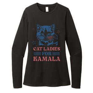 Cat Ladies For Kamala Funny Cat President Kamala Harris 2024 Womens CVC Long Sleeve Shirt