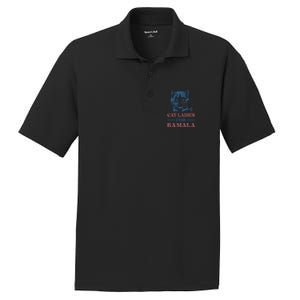 Cat Ladies For Kamala Funny Cat President Kamala Harris 2024 PosiCharge RacerMesh Polo