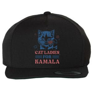 Cat Ladies For Kamala Funny Cat President Kamala Harris 2024 Wool Snapback Cap