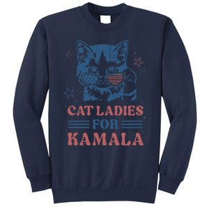 Cat Ladies For Kamala Funny Cat President Kamala Harris 2024 Sweatshirt