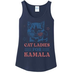 Cat Ladies For Kamala Funny Cat President Kamala Harris 2024 Ladies Essential Tank