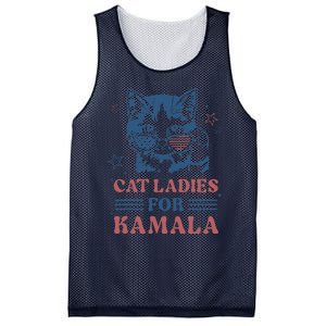 Cat Ladies For Kamala Funny Cat President Kamala Harris 2024 Mesh Reversible Basketball Jersey Tank