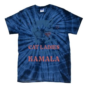 Cat Ladies For Kamala Funny Cat President Kamala Harris 2024 Tie-Dye T-Shirt