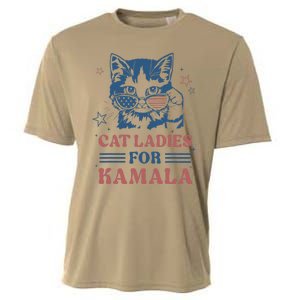 Cat Ladies For Kamala Funny Cat President Kamala Harris 2024 Cooling Performance Crew T-Shirt