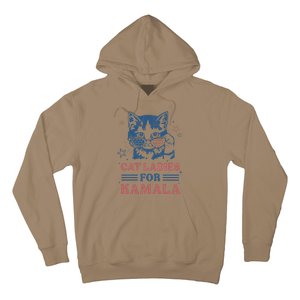 Cat Ladies For Kamala Funny Cat President Kamala Harris 2024 Hoodie