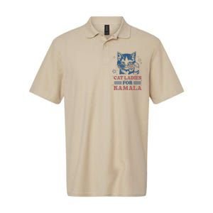 Cat Ladies For Kamala Funny Cat President Kamala Harris 2024 Softstyle Adult Sport Polo