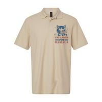 Cat Ladies For Kamala Funny Cat President Kamala Harris 2024 Softstyle Adult Sport Polo