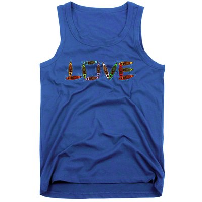 Cool Love Funny Kayak Oars Letters Rowing Athlete Fan Gift Funny Gift Tank Top