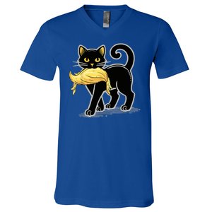 Cat Ladies For Kamala Harris Donald Trump 2024 V-Neck T-Shirt