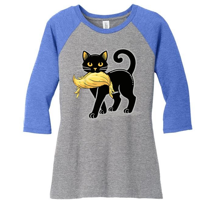 Cat Ladies For Kamala Harris Donald Trump 2024 Women's Tri-Blend 3/4-Sleeve Raglan Shirt