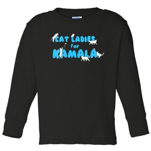 Cat Ladies For Kamala Toddler Long Sleeve Shirt