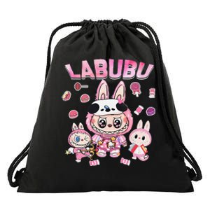 Cute Labubu Funny The Monsters Pin.K Meme Birthday Drawstring Bag