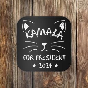 Cat Ladies For Kamala Funny Cat 2024 President Kamala Harris Coaster