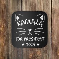 Cat Ladies For Kamala Funny Cat 2024 President Kamala Harris Coaster