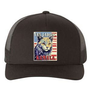 Cat Ladies For Kamala Funny Cat 2024 President Kamala Harris Yupoong Adult 5-Panel Trucker Hat