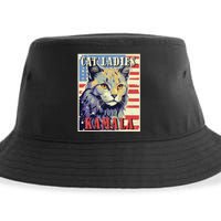 Cat Ladies For Kamala Funny Cat 2024 President Kamala Harris Sustainable Bucket Hat