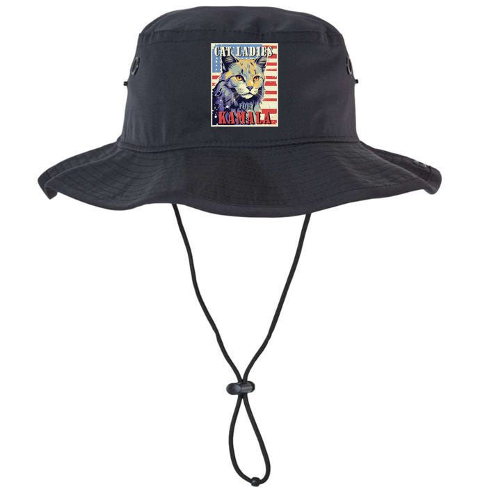 Cat Ladies For Kamala Funny Cat 2024 President Kamala Harris Legacy Cool Fit Booney Bucket Hat