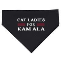 Cat Ladies For Kamala Harris 2024 Us President Election Vote USA-Made Doggie Bandana