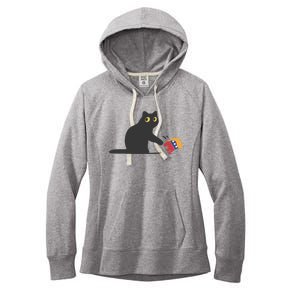 Cat Ladies For Kamala Harris Donald Trump 2024 Sarcastic Women's Fleece Hoodie