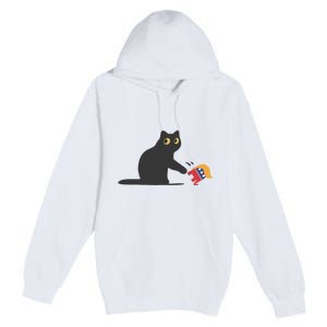 Cat Ladies For Kamala Harris Donald Trump 2024 Sarcastic Premium Pullover Hoodie