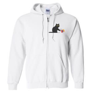 Cat Ladies For Kamala Harris Donald Trump 2024 Sarcastic Full Zip Hoodie