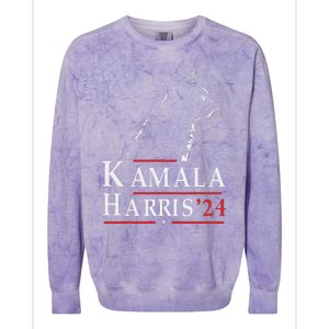 Cat Lady For Kamala Funny Cat 2024 President Kamala Harris Colorblast Crewneck Sweatshirt