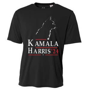 Cat Lady For Kamala Funny Cat 2024 President Kamala Harris Cooling Performance Crew T-Shirt