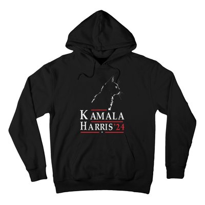 Cat Lady For Kamala Funny Cat 2024 President Kamala Harris Hoodie