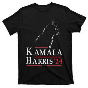 Cat Lady For Kamala Funny Cat 2024 President Kamala Harris T-Shirt