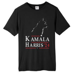 Cat Lady For Kamala Funny Cat 2024 President Kamala Harris Tall Fusion ChromaSoft Performance T-Shirt