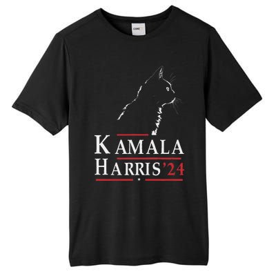 Cat Lady For Kamala Funny Cat 2024 President Kamala Harris Tall Fusion ChromaSoft Performance T-Shirt