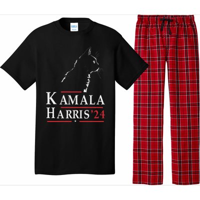 Cat Lady For Kamala Funny Cat 2024 President Kamala Harris Pajama Set