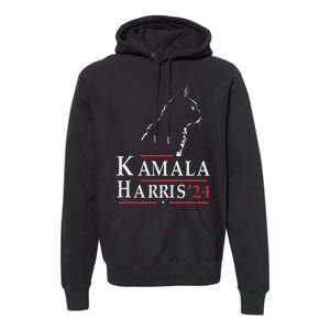 Cat Lady For Kamala Funny Cat 2024 President Kamala Harris Premium Hoodie