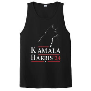 Cat Lady For Kamala Funny Cat 2024 President Kamala Harris PosiCharge Competitor Tank