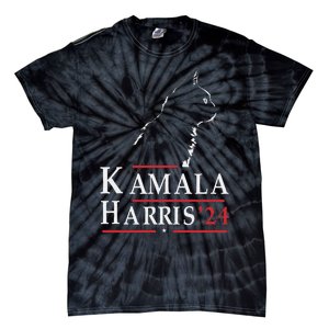 Cat Lady For Kamala Funny Cat 2024 President Kamala Harris Tie-Dye T-Shirt