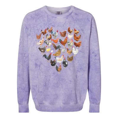 Chicken Love For Farmer Raising Chickens Farm Colorblast Crewneck Sweatshirt