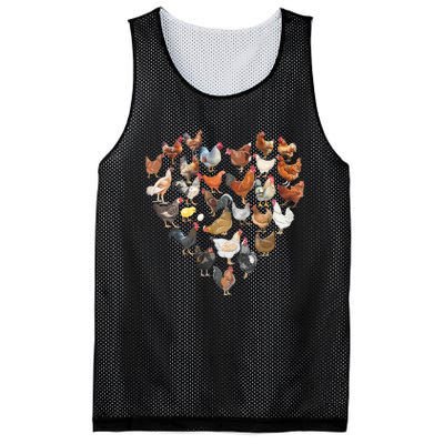 Chicken Love For Farmer Raising Chickens Farm Mesh Reversible Basketball Jersey Tank